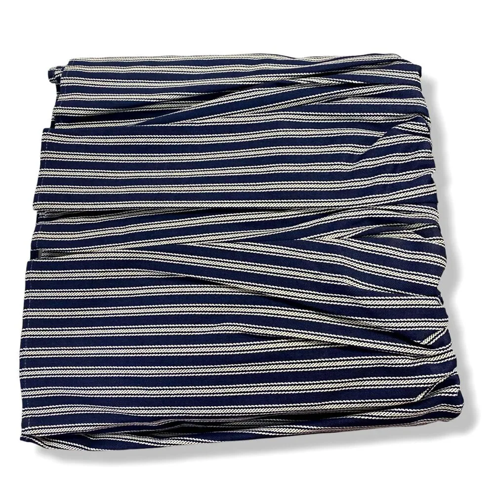 $275 Sherry Kline Home Blue White King Country Toile Striped Bed Dust Skirt